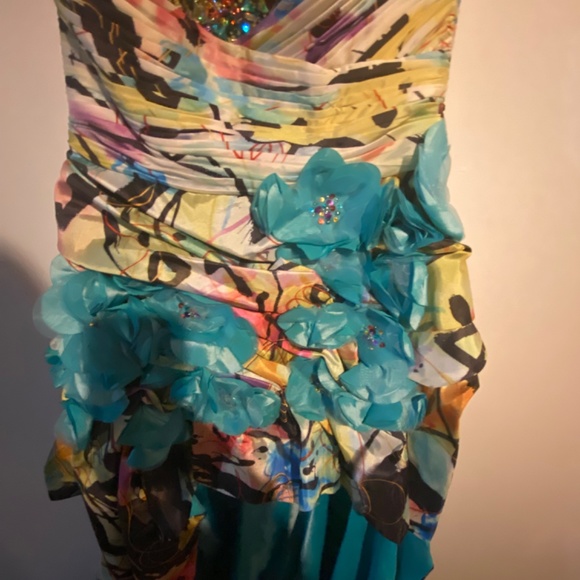 Unique multi colored train prom dress - Picture 2 of 13
